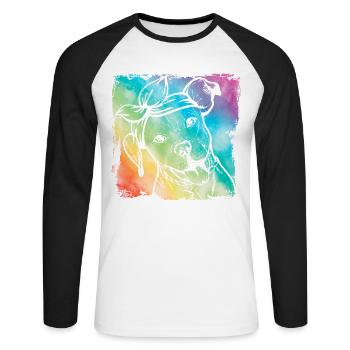 Pitbull Rétro - T-shirt baseball manches longues Homme - blanc/noir - Devant - Nik (191cm)