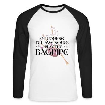 Conception de cornemuse pour Scotland Pride et cornemuse - T-shirt baseball manches longues Homme - blanc/noir - Devant - Nik (191cm)