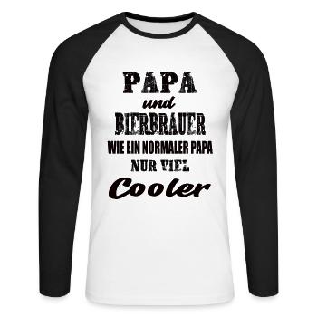 Papa und Bierbrauer - Unisex Baseballshirt langarm - Weiß/Schwarz - Vorne - Nik (191cm)