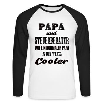 Papa und Steuerberater - Unisex Baseballshirt langarm - Weiß/Schwarz - Vorne - Nik (191cm)