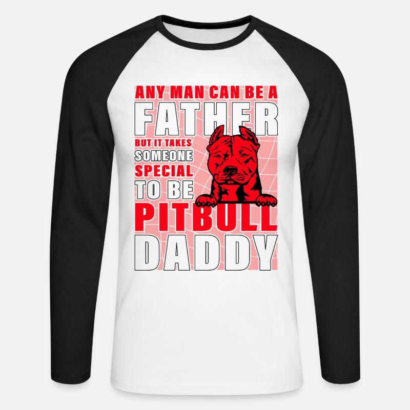 Pitbull Father Daddy - Unisex Baseballshirt langarm - Weiß/Schwarz