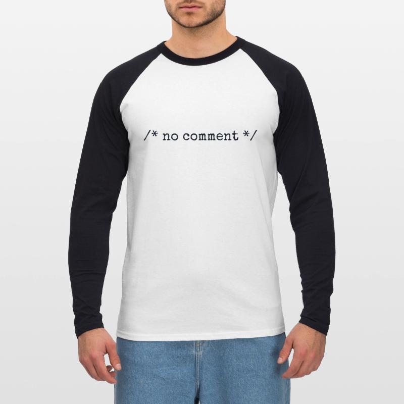 No Comment Developer Softwareentwickler Coder Unisex Baseballshirt langarm