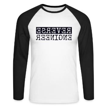 Reverse Engineer Software Engineer Developer - Unisex Long Sleeve Baseball T-Shirt - white/black - Front - Nik (191cm)