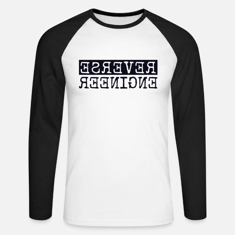 Reverse Engineer Softwareingenieur Developer - Unisex Baseballshirt langarm - Weiß/Schwarz