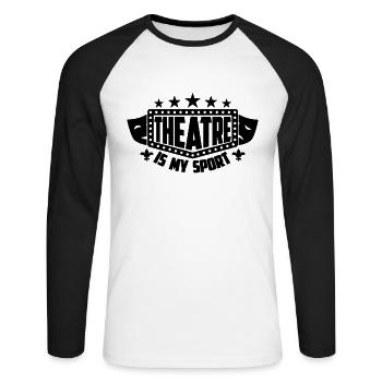 Theatre Is My Sport Drama Broadway Theatre Actor - Unisex Baseballshirt langarm - Weiß/Schwarz - Vorne - Nik (191cm)