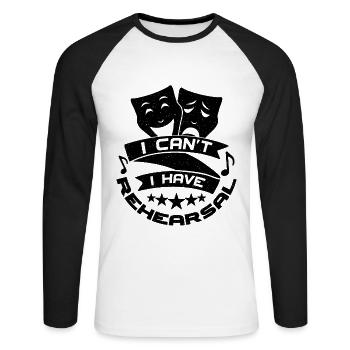 Je ne peux pas avoir de répétition Film Drame Acteur de théâtre - T-shirt baseball manches longues Homme - blanc/noir - Devant - Nik (191cm)