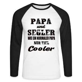 Papa und Segler Segeln Regatta Segeln Segelboot - Unisex Baseballshirt langarm - Weiß/Schwarz - Vorne - Nik (191cm)