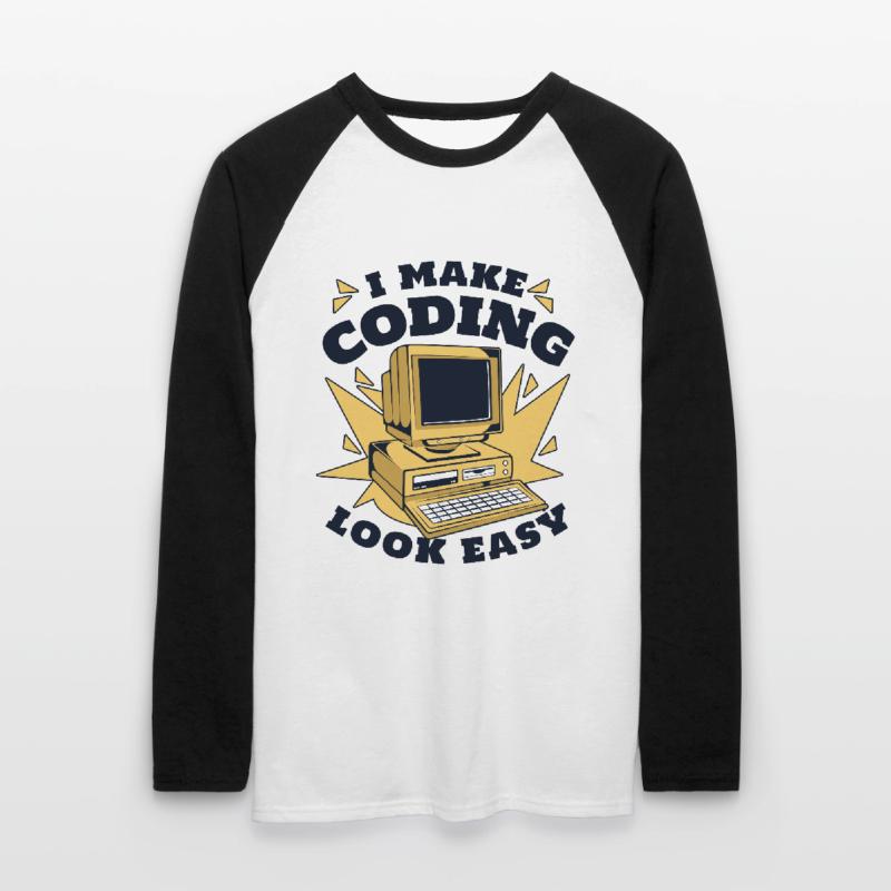 I Make Coding Look Easy Developer Coder Unisex Baseballshirt langarm