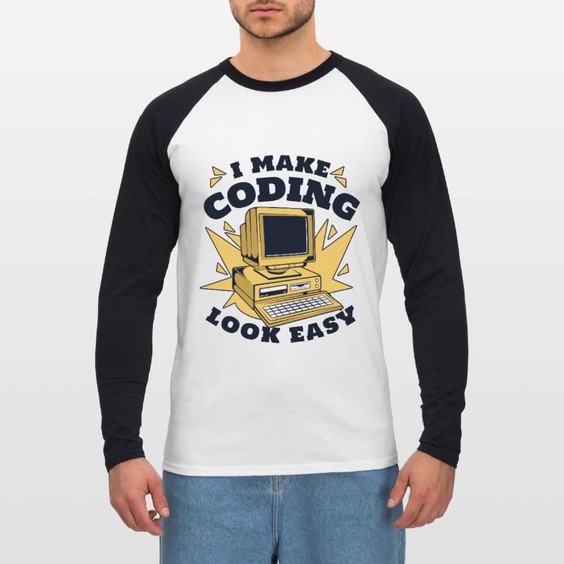 I Make Coding Look Easy Developer Coder Unisex Baseballshirt langarm