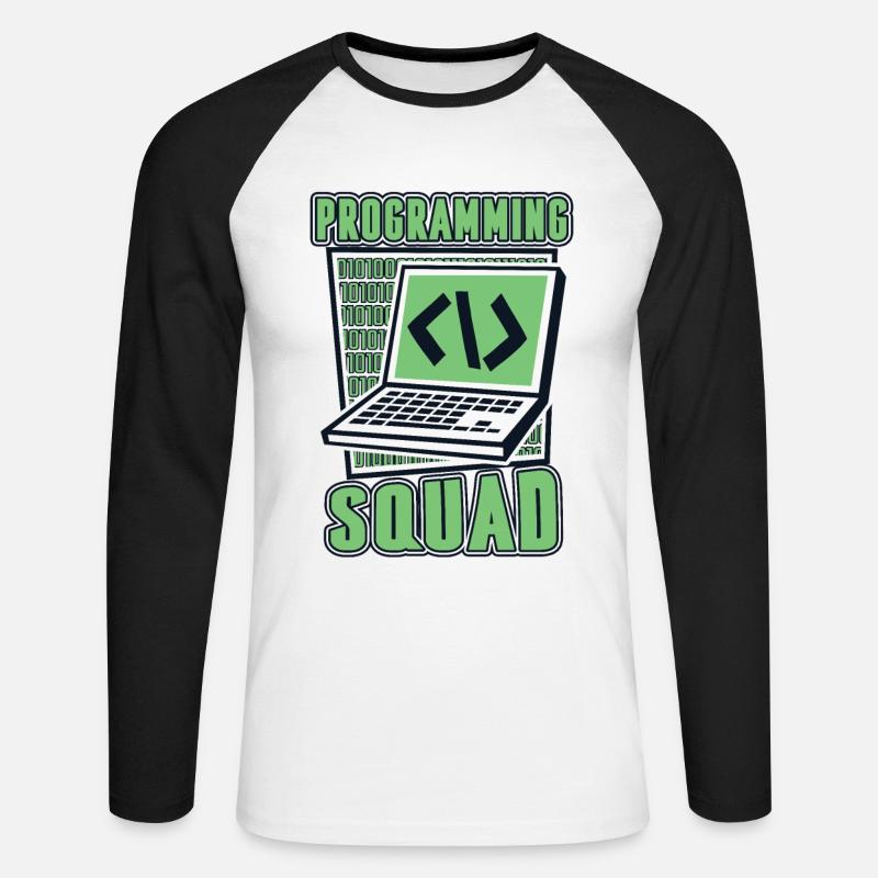 Programming Squad Softwareentwickler Developer - Unisex Baseballshirt langarm - Weiß/Schwarz