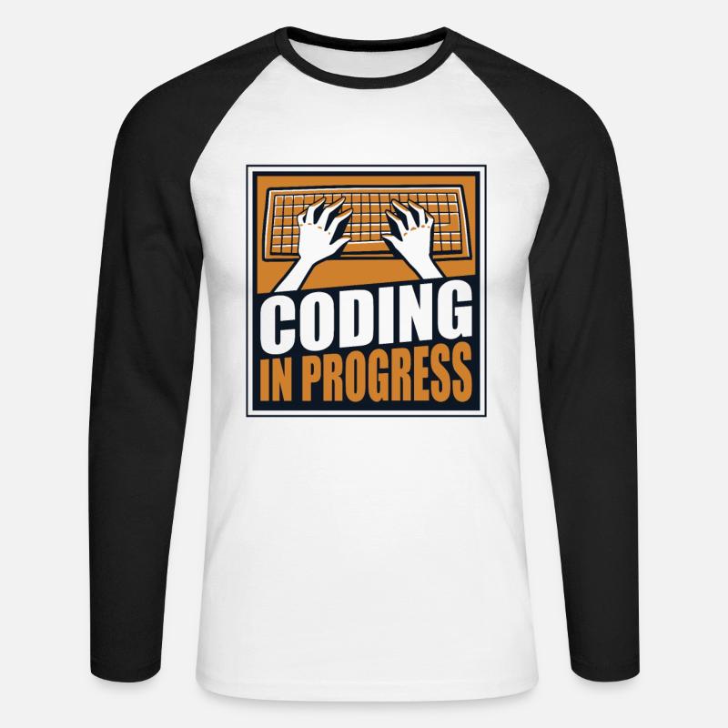 Coding In Progress Softwareingenieur Developer - Unisex Baseballshirt langarm - Weiß/Schwarz