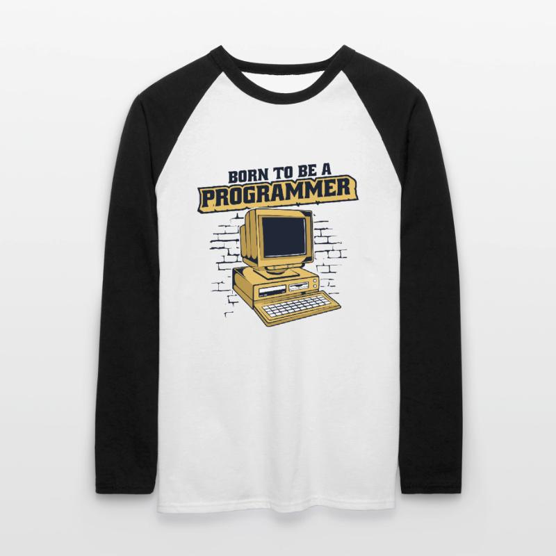 Born To Be A Programmer Developer Coder Unisex Baseballshirt langarm