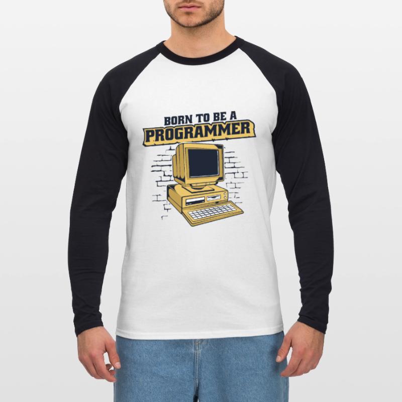 Born To Be A Programmer Developer Coder Unisex Baseballshirt langarm