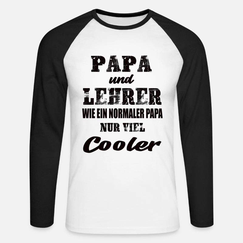 Papa und Lehrer - Unisex Baseballshirt langarm - Weiß/Schwarz