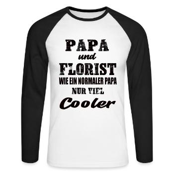 Papa und Florist - Unisex Baseballshirt langarm - Weiß/Schwarz - Vorne - Nik (191cm)
