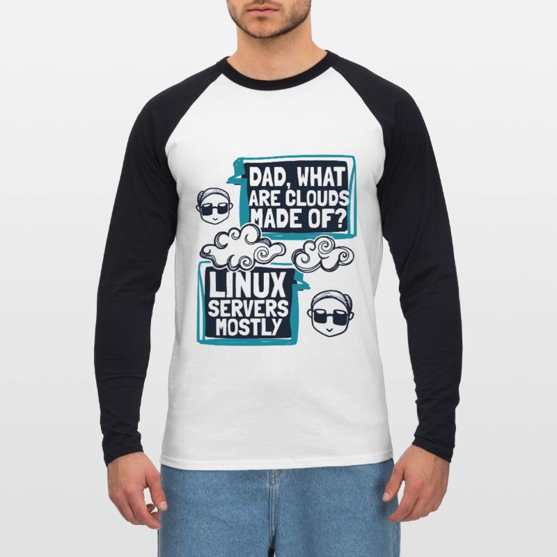 Papa quels sont les clouds faits de Developer Coder T-shirt baseball manches longues Homme