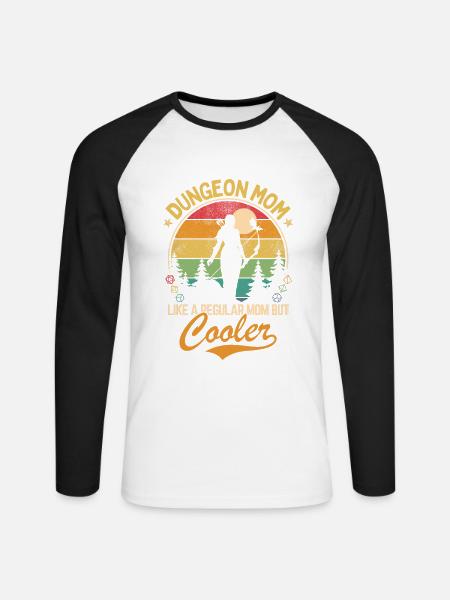 Dungeon Mom - Als een normale maar koelere moeder - Mannen baseballshirt lange mouw - wit/zwart