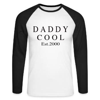 Daddy Cool est 2000 - T-shirt baseball manches longues Homme - blanc/noir - Devant - Nik (191cm)