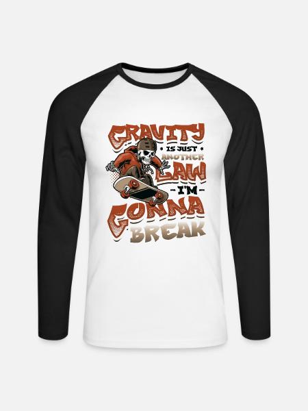 Skateboard Halfpipe, Tricks, Skateboarding - Unisex Long Sleeve Baseball T-Shirt - white/black