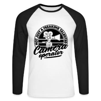 Not Just A Freaking Movie Maker Camera Operators - Unisex Long Sleeve Baseball T-Shirt - white/black - Front - Nik (191cm)