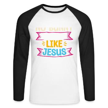 No rabbit loves me like the Christian faith - Unisex Long Sleeve Baseball T-Shirt - white/black - Front - Nik (191cm)