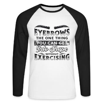 Eyebrows The One Thing Brow Tech Makeup Artists - Unisex Baseballshirt langarm - Weiß/Schwarz - Vorne - Nik (191cm)