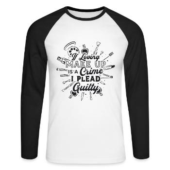 If Loving Make Up Is A Beautician Makeup Artists - Unisex Baseballshirt langarm - Weiß/Schwarz - Vorne - Nik (191cm)