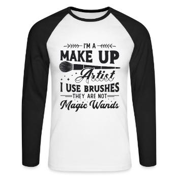 I'm A Makeup Artist I Use Cosmetic Make Up Artists - Unisex Baseballshirt langarm - Weiß/Schwarz - Vorne - Nik (191cm)