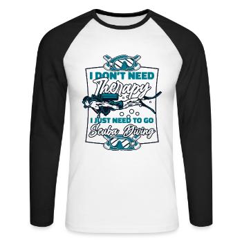 J’ai juste besoin d’aller faire de la plongée sous-marine Palmes de plongée - T-shirt baseball manches longues Homme - blanc/noir - Devant - Nik (191cm)