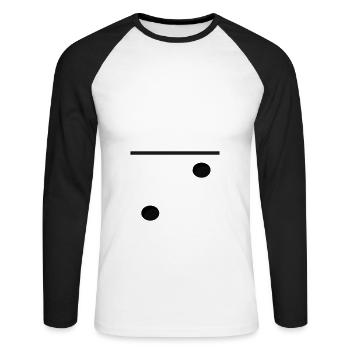 Domino Game Tile 0-2 - Drôle de costume de groupe - T-shirt baseball manches longues Homme - blanc/noir - Devant - Nik (191cm)