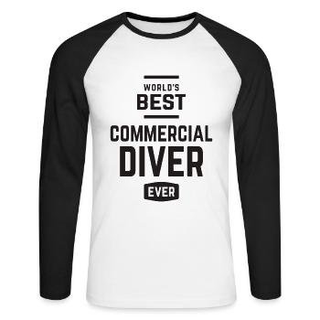 Le meilleur plongeur professionnel au monde - T-shirt baseball manches longues Homme - blanc/noir - Devant - Nik (191cm)