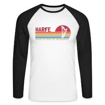 Harfe mehr als ein Instrument Harfe Harfenspieler - Unisex Baseballshirt langarm - Weiß/Schwarz - Vorne - Nik (191cm)