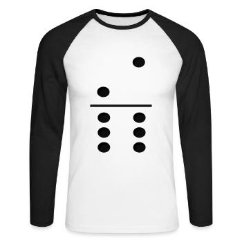 Domino Game Tile 2-6 - Drôle de costume de groupe - T-shirt baseball manches longues Homme - blanc/noir - Devant - Nik (191cm)