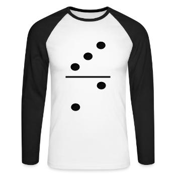 Domino Game Tile 3-2 - Lustiges Gruppenkostüm - Unisex Baseballshirt langarm - Weiß/Schwarz - Vorne - Nik (191cm)