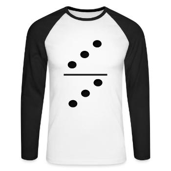 Domino Game Tile 3-3 - Funny Group Costume - Unisex Long Sleeve Baseball T-Shirt - white/black - Front - Nik (191cm)