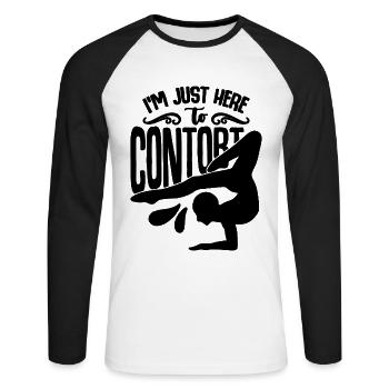 Je suis juste ici pour contorsionner Circus Art Contorsionniste - T-shirt baseball manches longues Homme - blanc/noir - Devant - Nik (191cm)