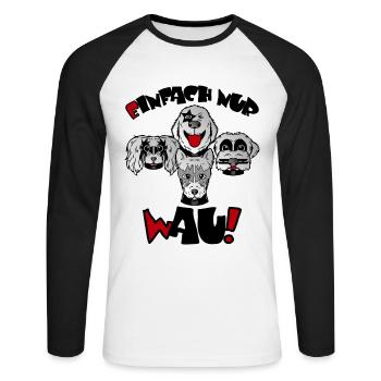 Einfach nur Wau - Unisex Baseballshirt langarm - Weiß/Schwarz - Vorne - Nik (191cm)