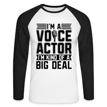 I'm A Voice Actor I'm Kind Announcer Voice Actors - Unisex Long Sleeve Baseball T-Shirt - white/black - Front - Nik (191cm)
