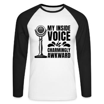 My Inside Voice Is Voiceover Acting Voice Actors - Unisex Baseballshirt langarm - Weiß/Schwarz - Vorne - Nik (191cm)