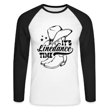 It's Linedance time - Country Fan - Gift - Unisex Long Sleeve Baseball T-Shirt - white/black - Front - Nik (191cm)