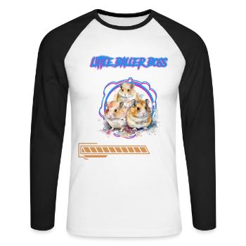 Hamster Rodent Pet Watercolor Gift - Unisex Long Sleeve Baseball T-Shirt - white/black - Front - Nik (191cm)