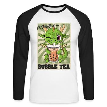 Boba Tea Dragon Bubble Tea - T-shirt baseball manches longues Homme - blanc/noir - Devant - Nik (191cm)