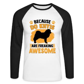 Do Khyi sont fantastiques Tibetmastiff Tibetan Mastiff - T-shirt baseball manches longues Homme - blanc/noir - Devant - Nik (191cm)