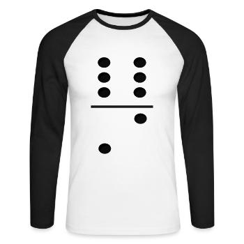 Domino Game Tile 6-2 - Drôle de costume de groupe - T-shirt baseball manches longues Homme - blanc/noir - Devant - Nik (191cm)