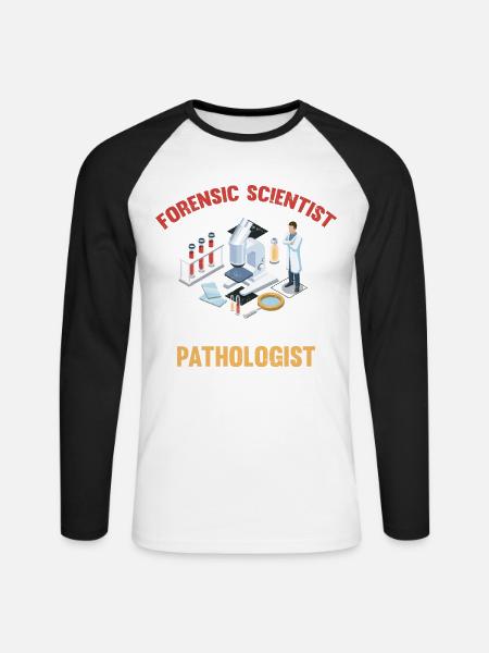 Forensiker, Kein Pathologe, Ermittler - Unisex Baseballshirt langarm - Weiß/Schwarz