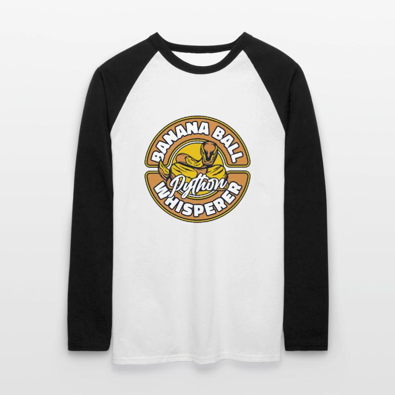 Boule de banane Python Chuchoter Python Boule de banane T-shirt baseball manches longues Homme
