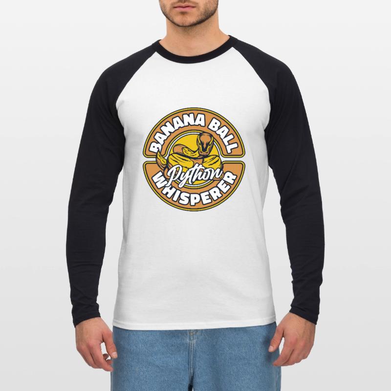 Boule de banane Python Chuchoter Python Boule de banane T-shirt baseball manches longues Homme