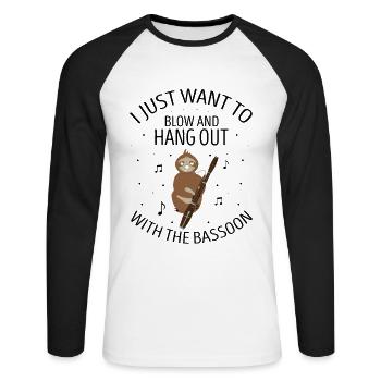 Fagottist für Fagottorchester und Fagottist - Unisex Baseballshirt langarm - Weiß/Schwarz - Vorne - Nik (191cm)