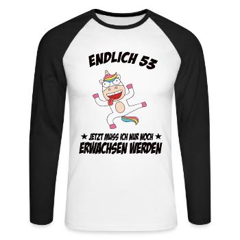 53 Geburtstag Positive Sprüche Zum 53 geburtstag - Unisex Baseballshirt langarm - Weiß/Schwarz - Vorne - Nik (191cm)