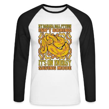 Ce n’est que le mode d’économie d’énergie Snake Banana Ball - T-shirt baseball manches longues Homme - blanc/noir - Devant - Nik (191cm)